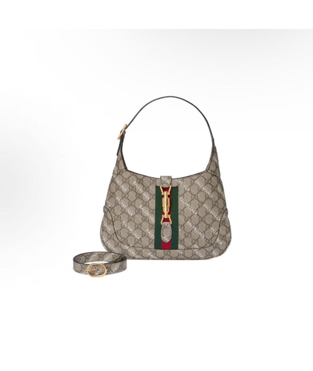 GUCCI Хаки кожаная сумка с короткими ручками, фото 2