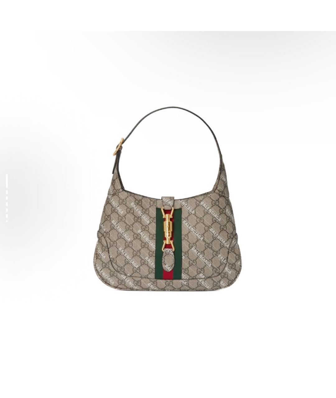 GUCCI Хаки кожаная сумка с короткими ручками, фото 8