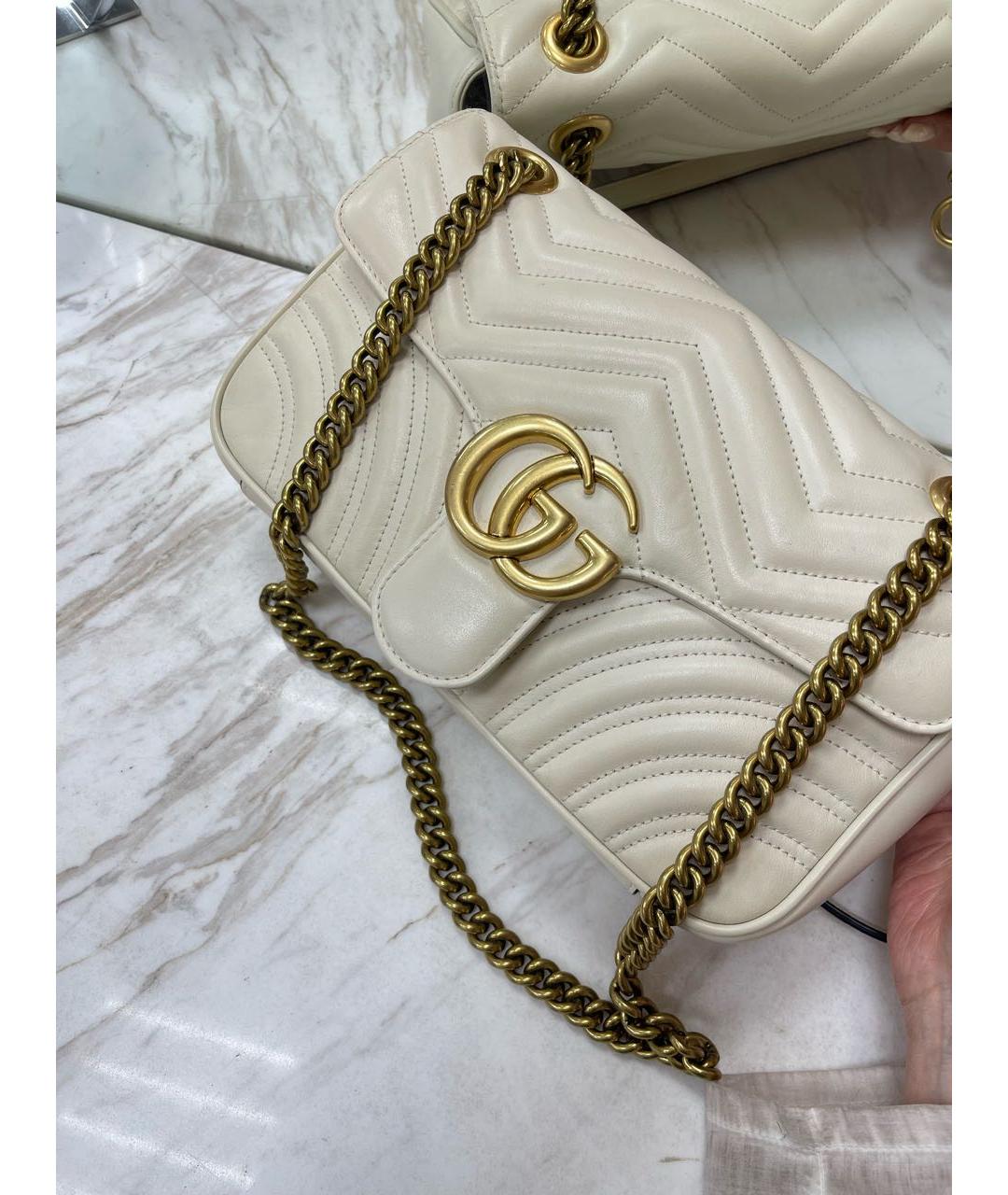GUCCI Бежевая кожаная сумка через плечо, фото 4