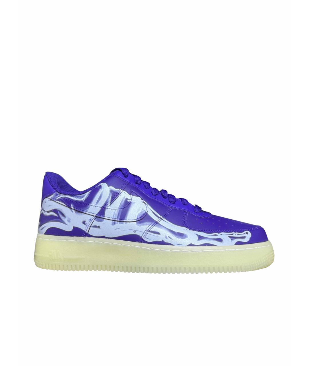NIKE Фиолетовые кожаные низкие кроссовки / кеды, фото 1