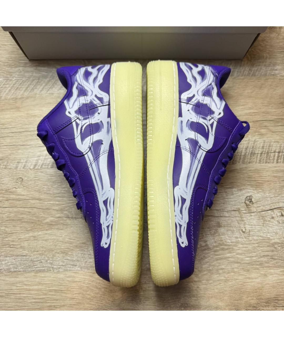 NIKE Фиолетовые кожаные низкие кроссовки / кеды, фото 5