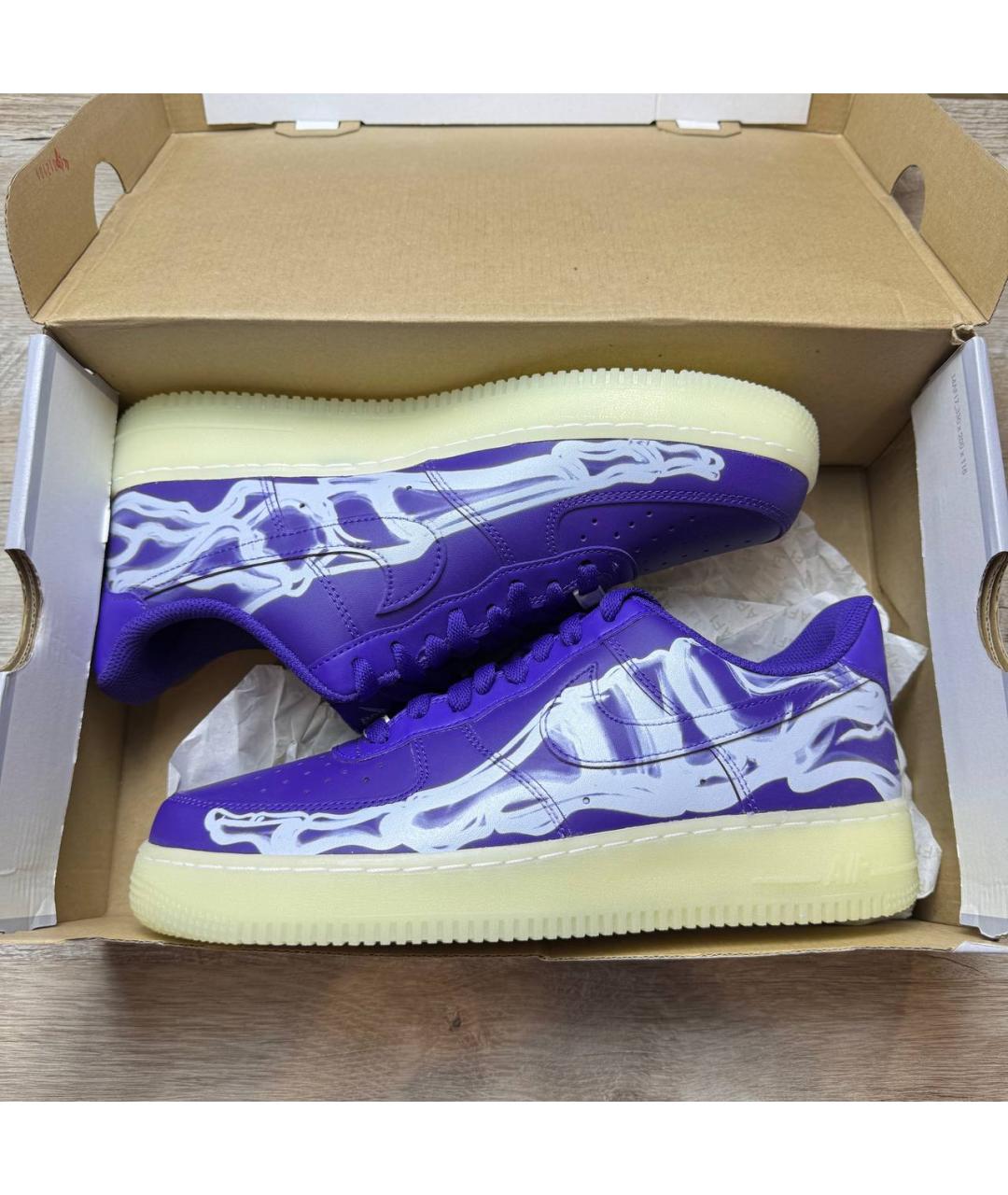 NIKE Фиолетовые кожаные низкие кроссовки / кеды, фото 9