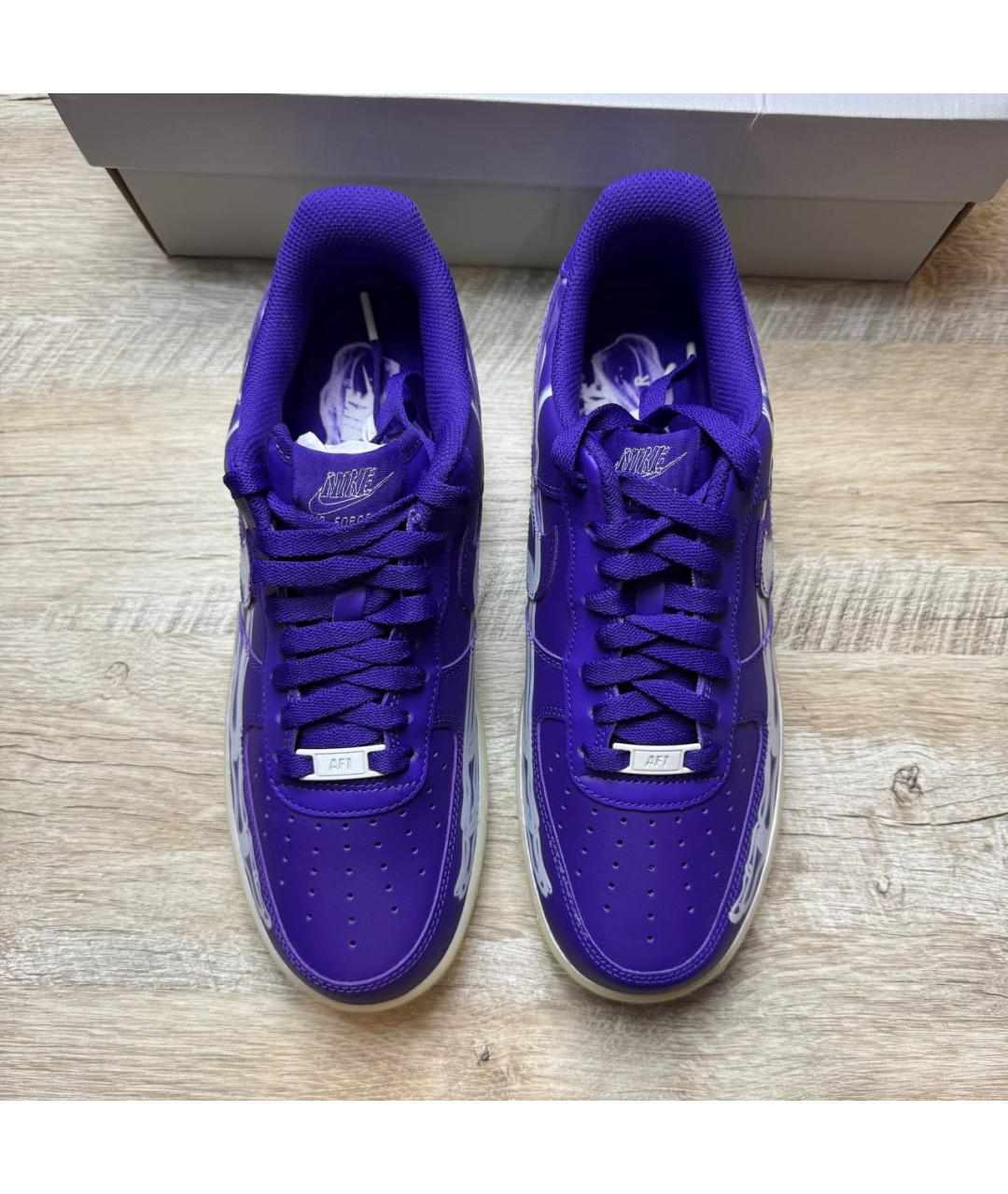 NIKE Фиолетовые кожаные низкие кроссовки / кеды, фото 4