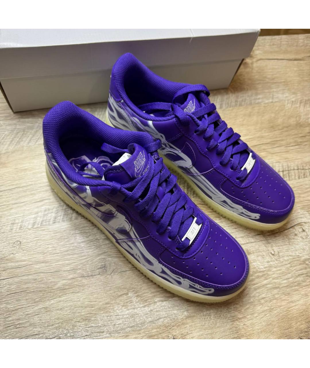 NIKE Фиолетовые кожаные низкие кроссовки / кеды, фото 8