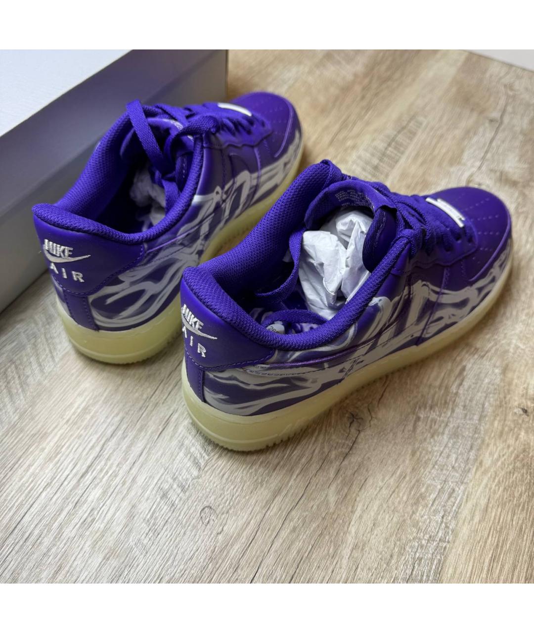NIKE Фиолетовые кожаные низкие кроссовки / кеды, фото 7