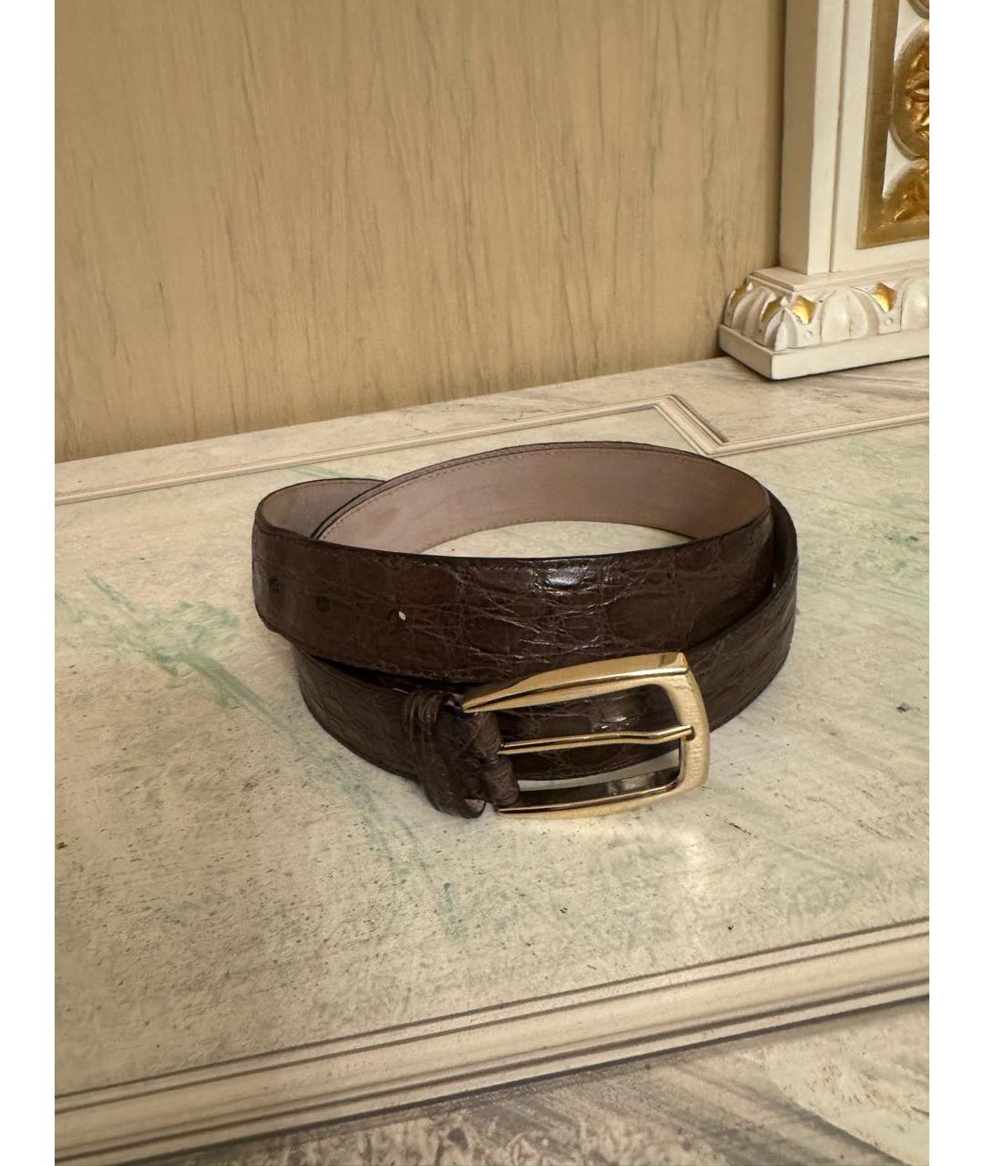 BRIONI Коричневый ремень из экзотической кожи, фото 8
