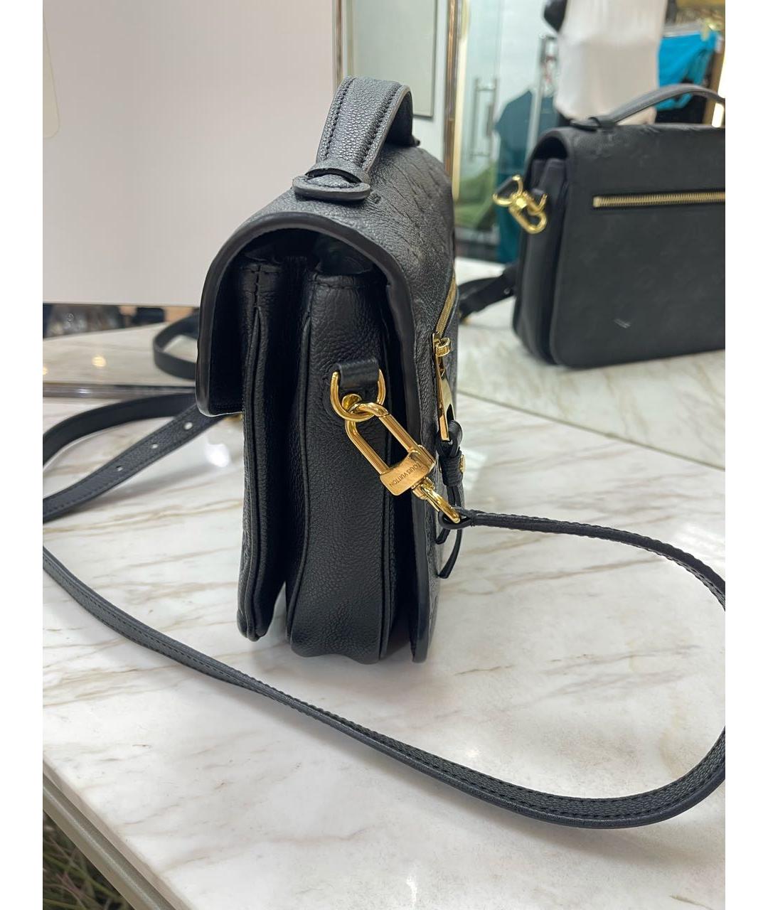 LOUIS VUITTON Черная кожаная сумка через плечо, фото 4