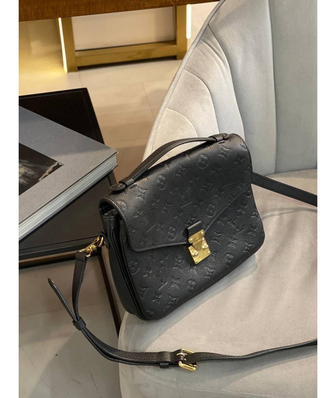 LOUIS VUITTON Черная кожаная сумка через плечо, фото 2