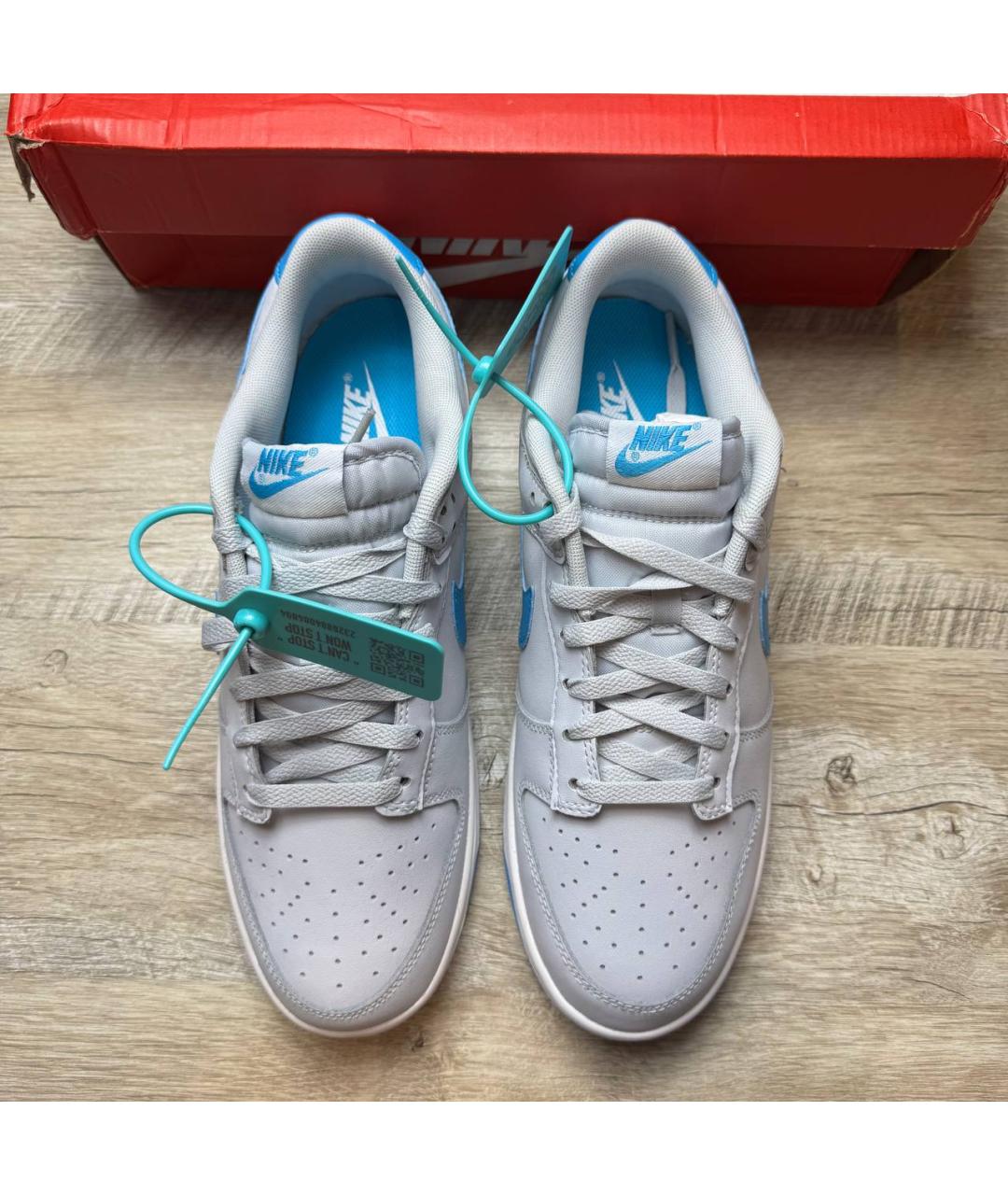 NIKE Серые кожаные низкие кроссовки / кеды, фото 4