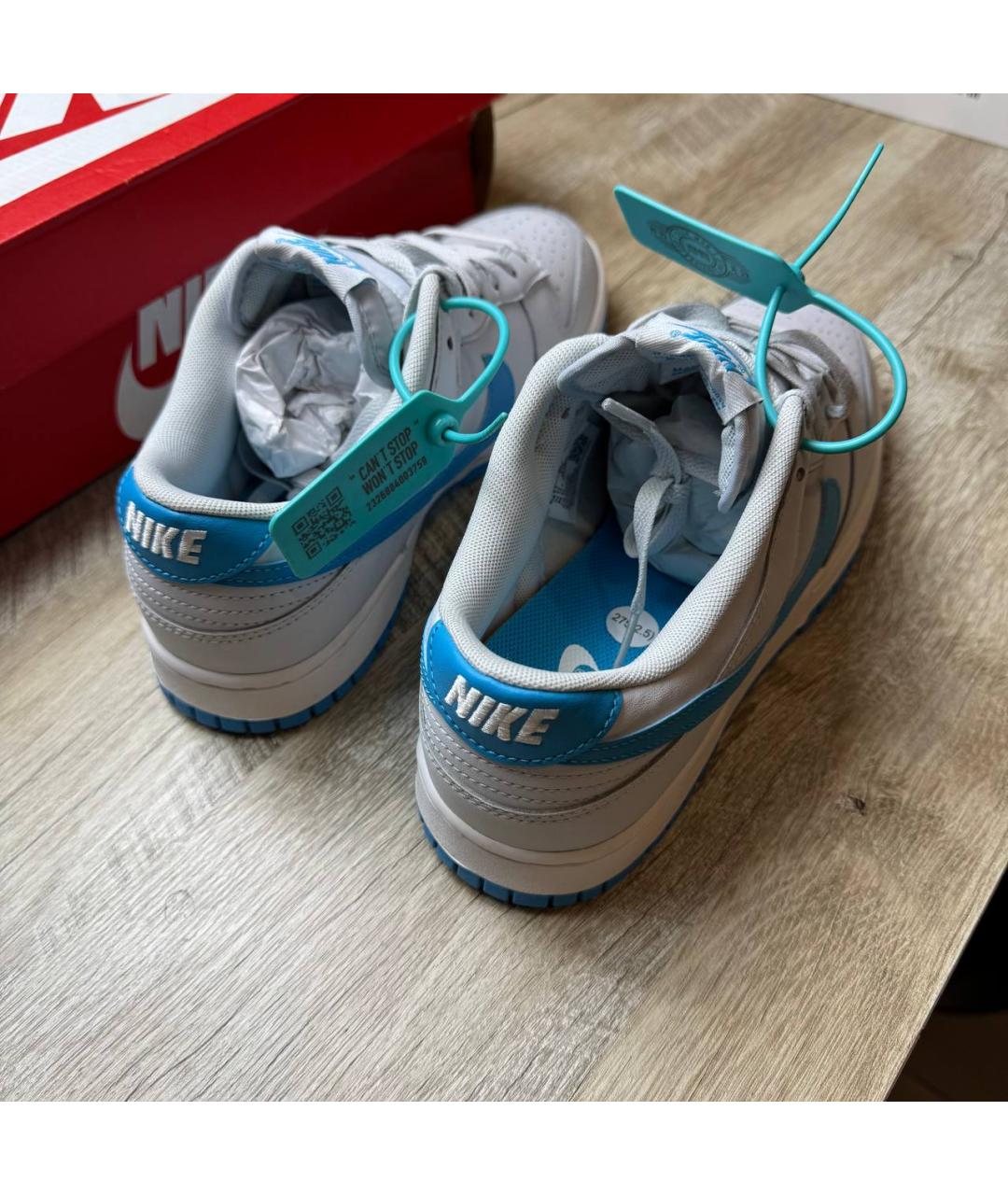 NIKE Серые кожаные низкие кроссовки / кеды, фото 8