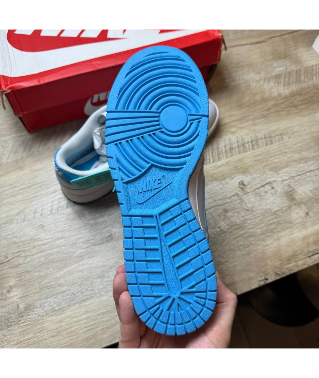 NIKE Серые кожаные низкие кроссовки / кеды, фото 7