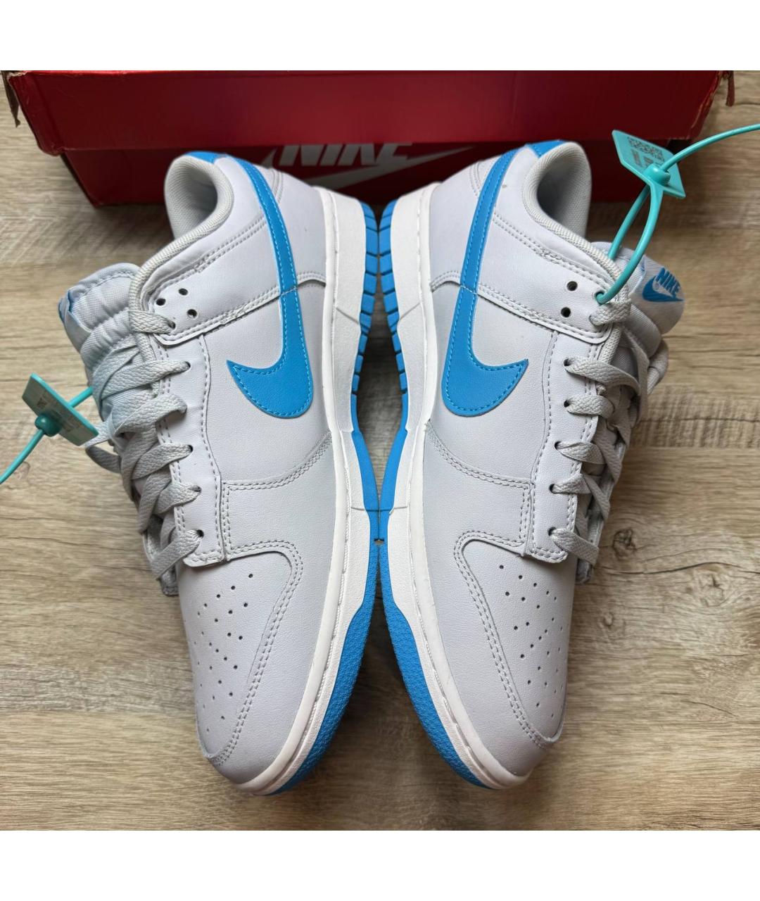 NIKE Серые кожаные низкие кроссовки / кеды, фото 5