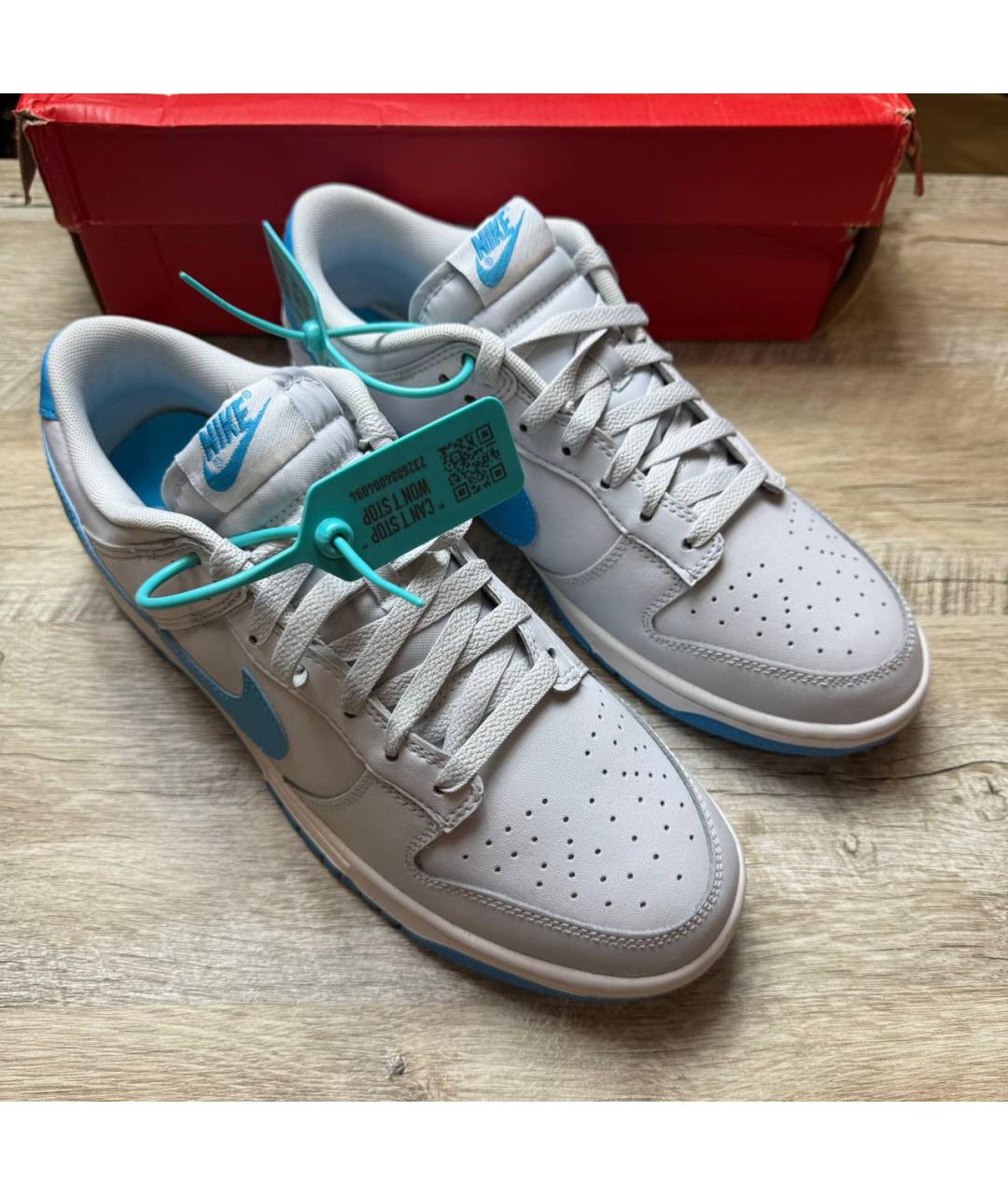 NIKE Серые кожаные низкие кроссовки / кеды, фото 6