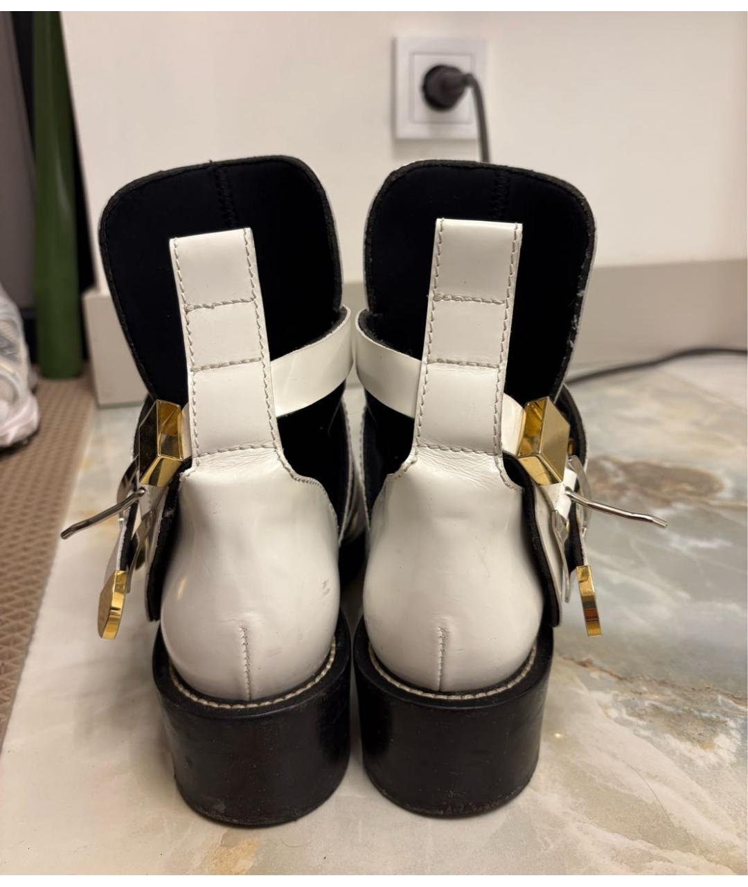 BALENCIAGA Белые ботинки из лакированной кожи, фото 4