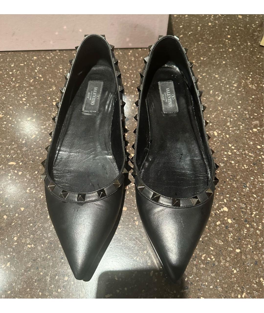 VALENTINO Черные кожаные балетки, фото 2