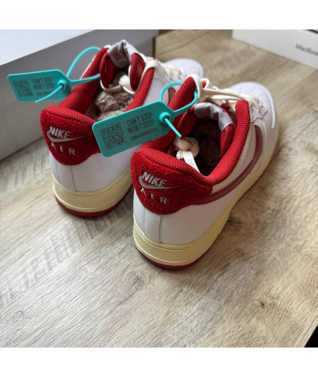 NIKE Белые кожаные низкие кроссовки / кеды, фото 5