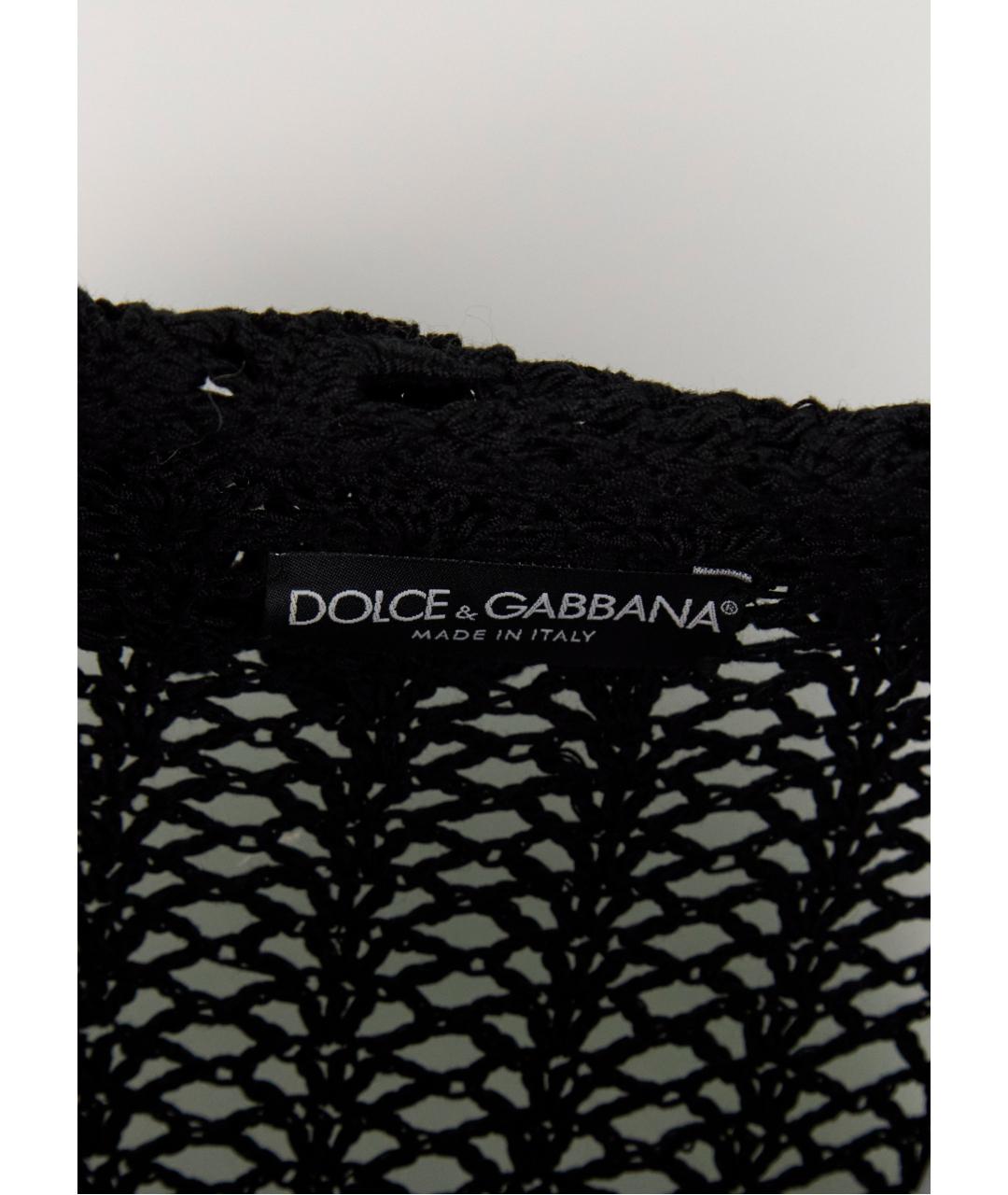 DOLCE&GABBANA Черный хлопковый кардиган, фото 3
