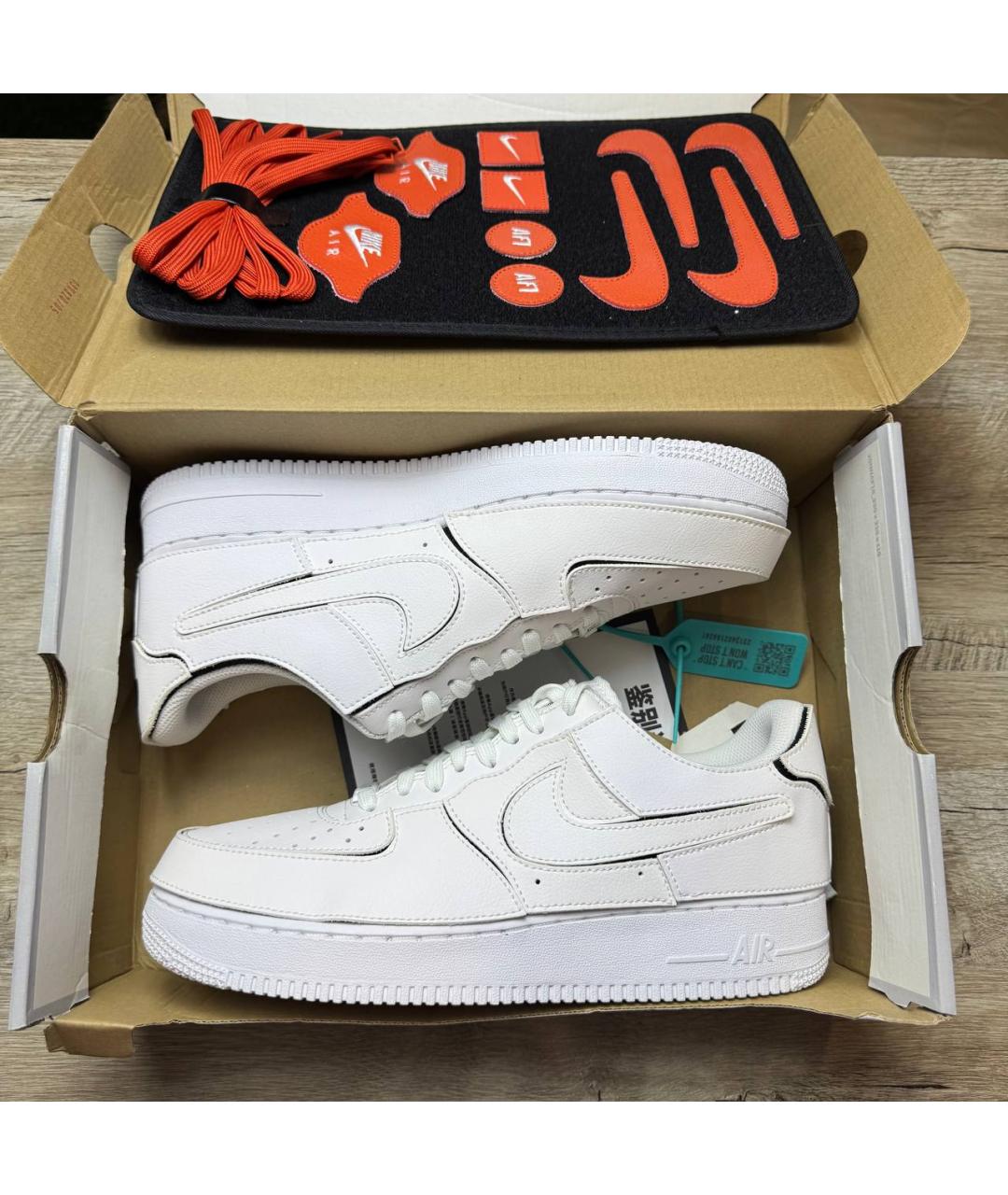 NIKE Белые кожаные низкие кроссовки / кеды, фото 2