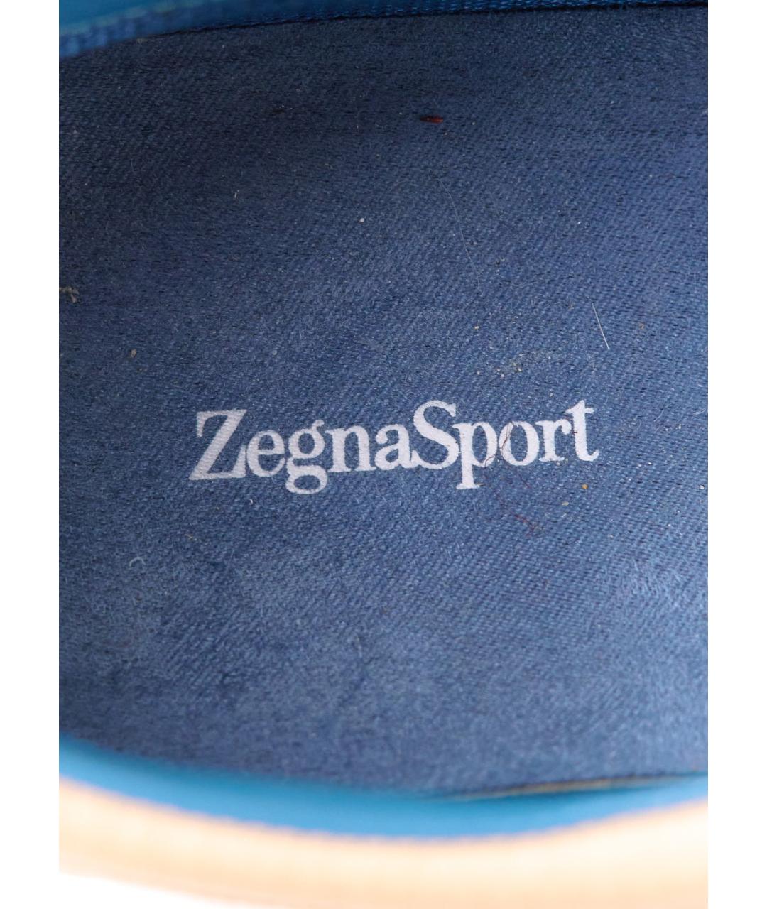 ERMENEGILDO ZEGNA XXX Бежевые кожаные низкие кроссовки / кеды, фото 5