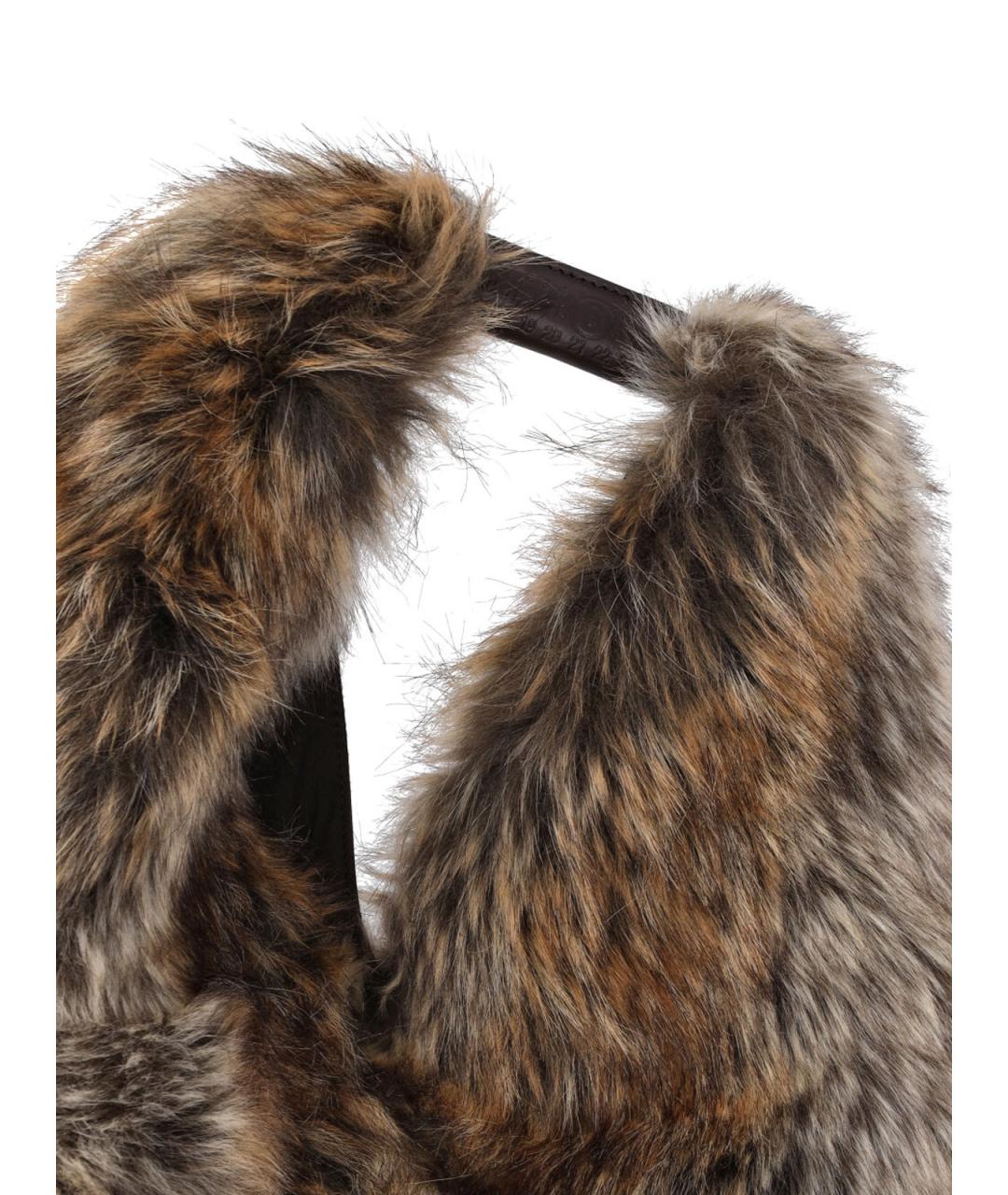 MM6 MAISON MARGIELA Коричневая синтетическая сумка тоут, фото 4