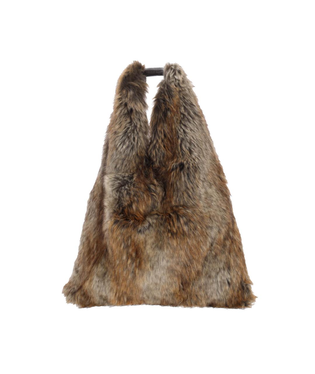 MM6 MAISON MARGIELA Коричневая синтетическая сумка тоут, фото 2