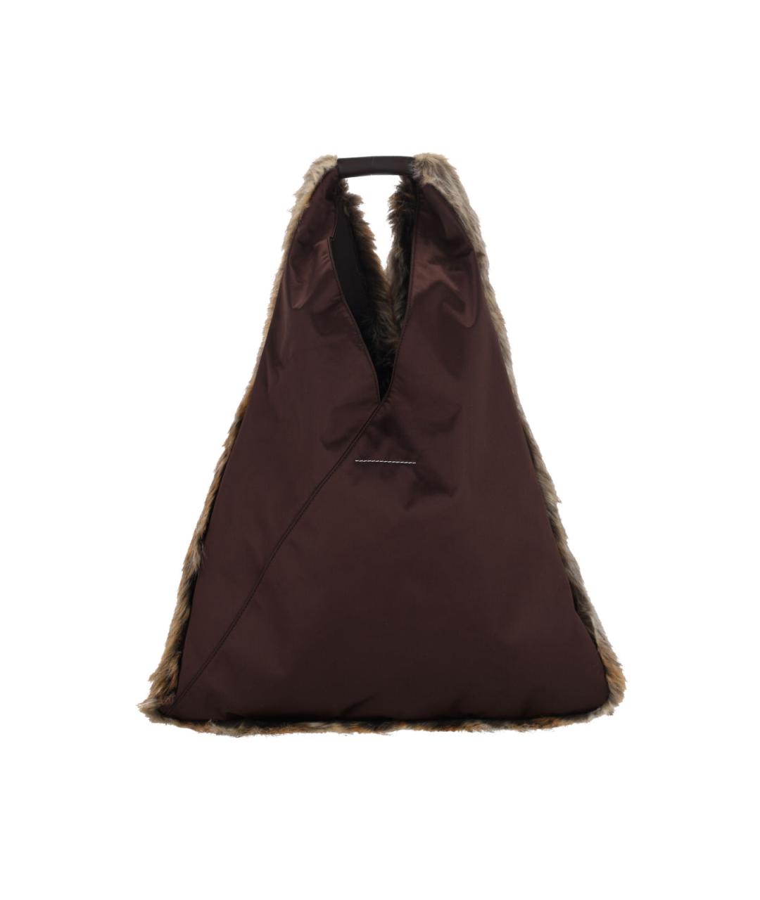 MM6 MAISON MARGIELA Коричневая синтетическая сумка тоут, фото 3
