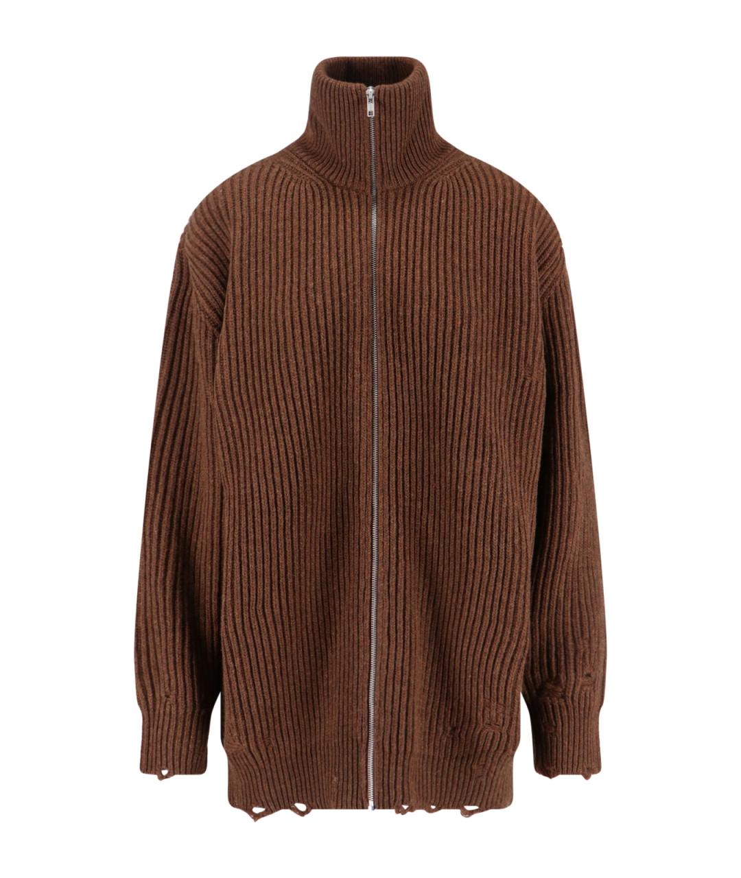 MM6 MAISON MARGIELA Коричневый шерстяной кардиган, фото 1