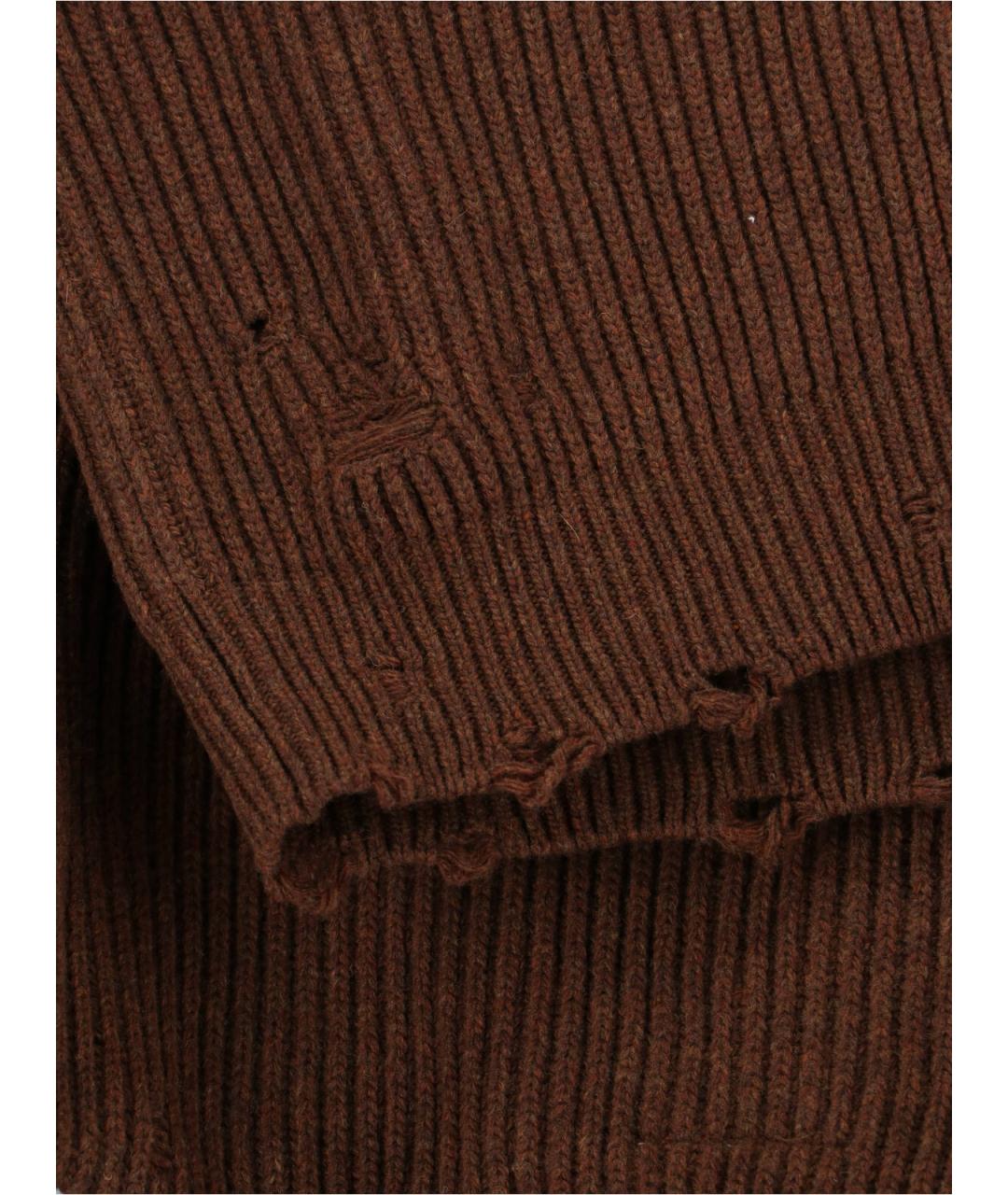 MM6 MAISON MARGIELA Коричневый шерстяной кардиган, фото 5