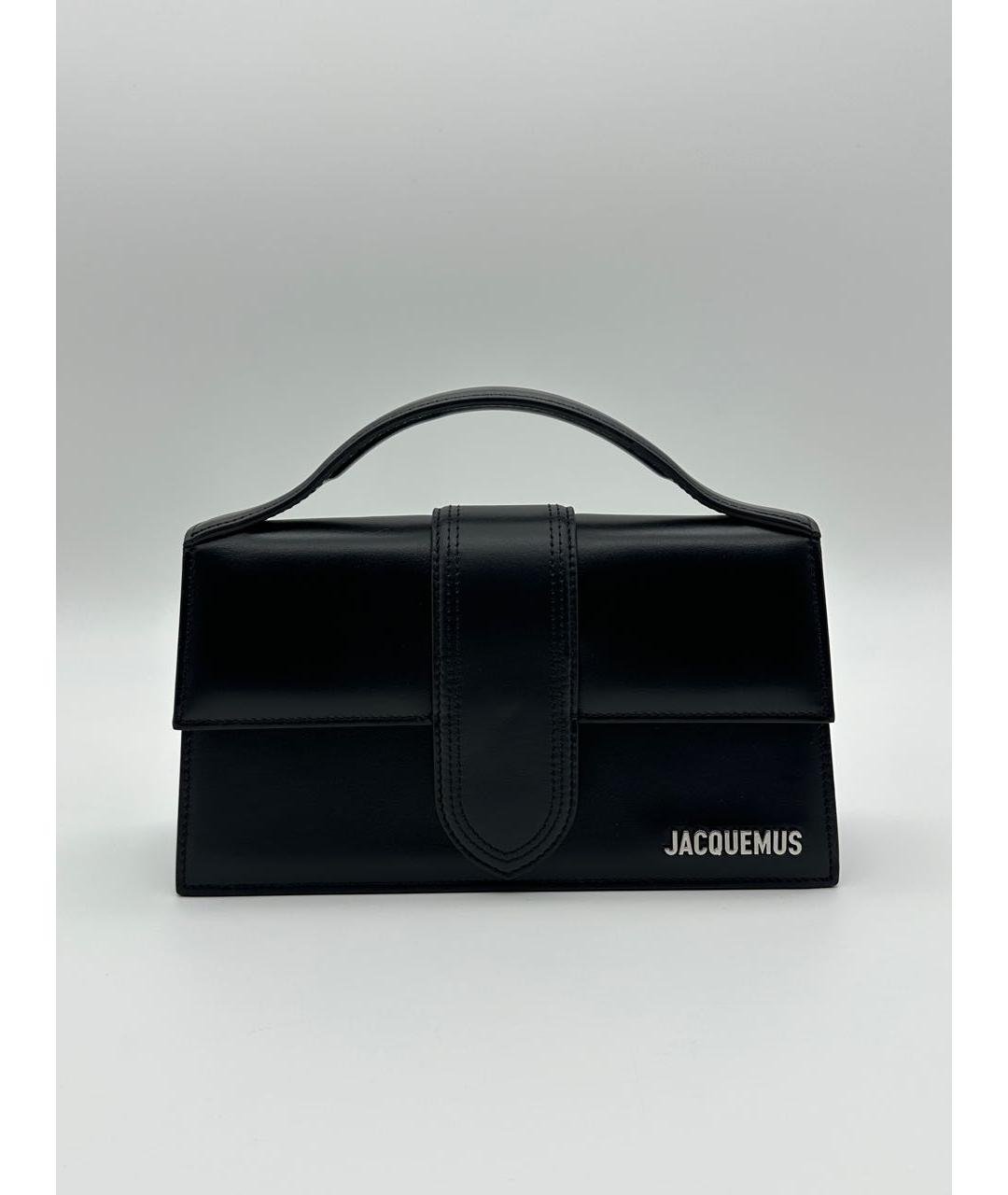 JACQUEMUS Черная кожаная сумка через плечо, фото 5