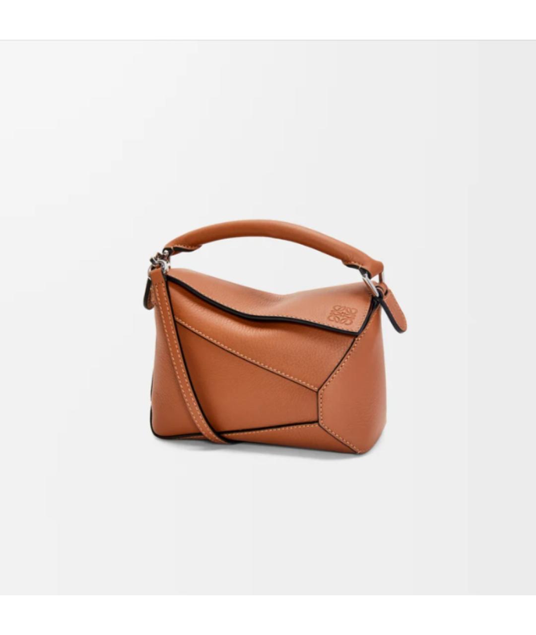LOEWE Коричневая кожаная сумка с короткими ручками, фото 8