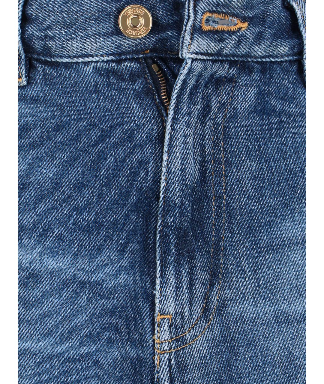 VERSACE Синие прямые джинсы, фото 5