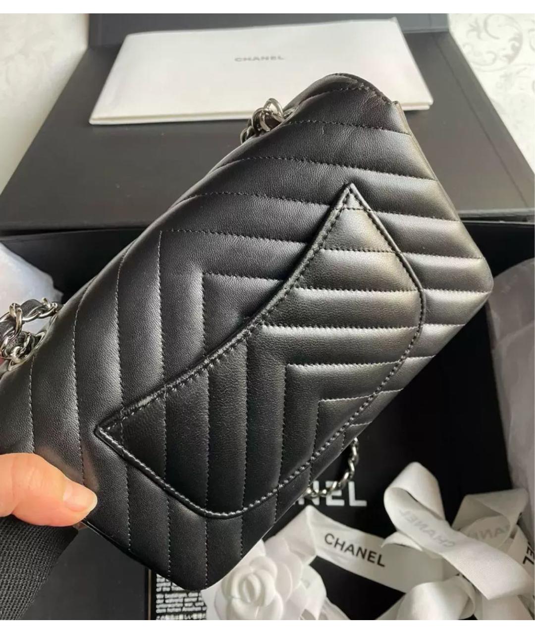 CHANEL Черная кожаная сумка через плечо, фото 3