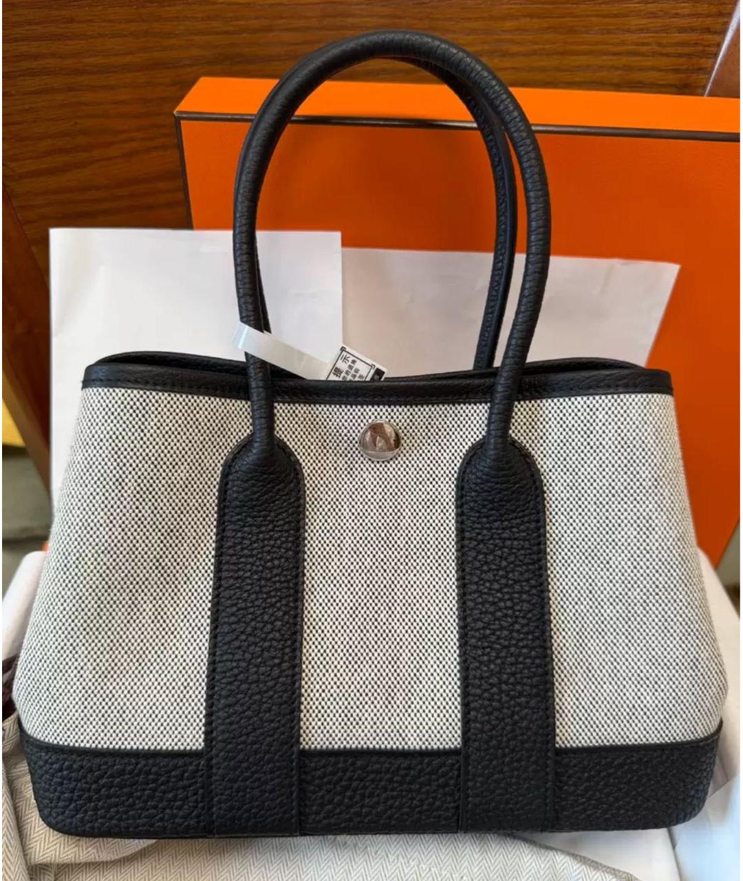 HERMES Черная кожаная сумка с короткими ручками, фото 9