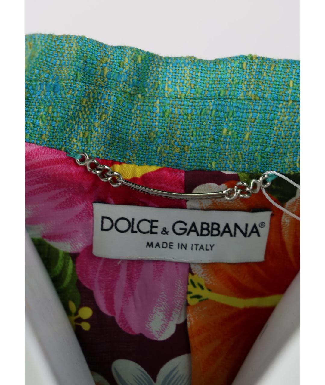 DOLCE&GABBANA Бирюзовый вискозный костюм с юбками, фото 6