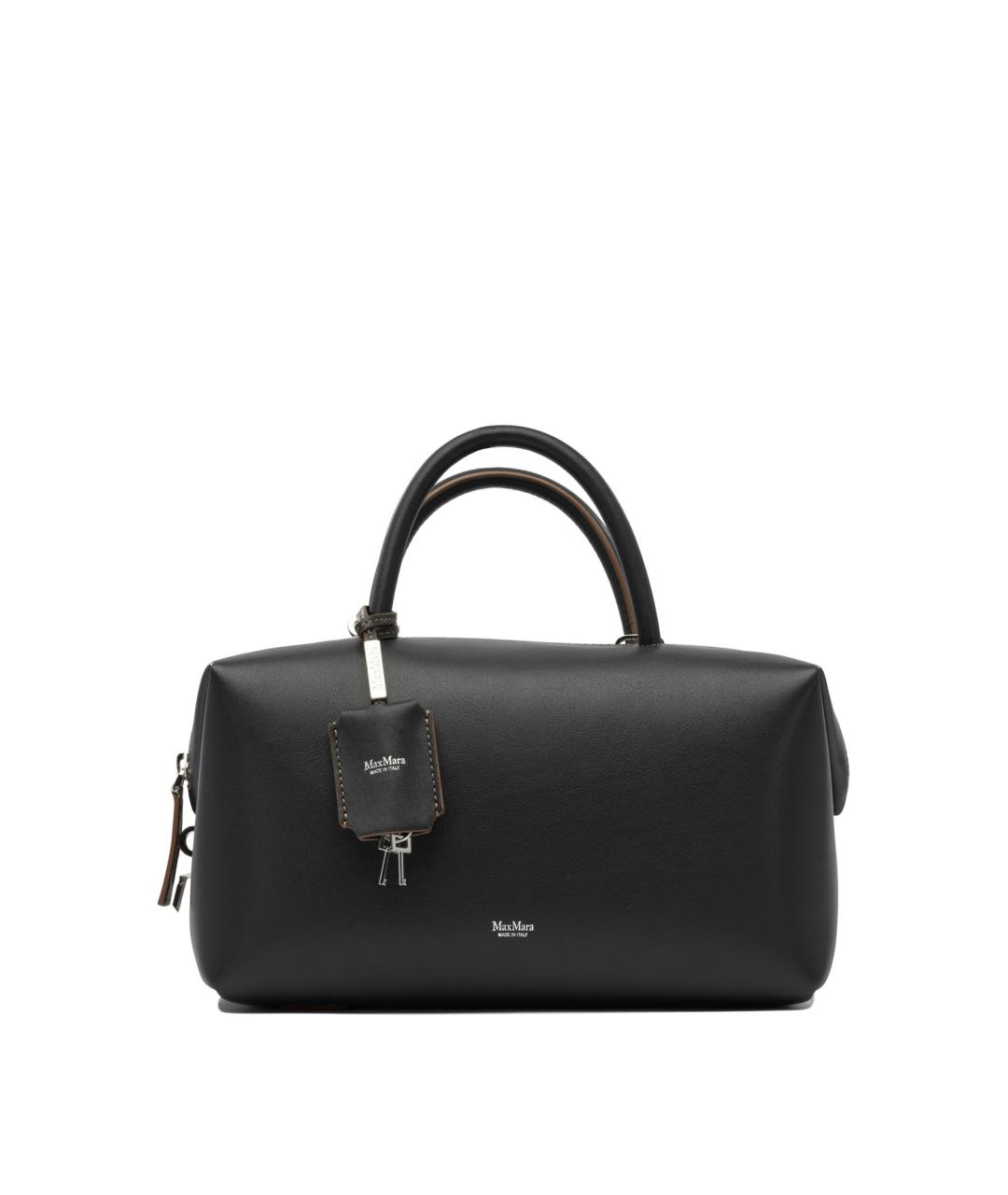 MAX MARA Черная кожаная сумка с короткими ручками, фото 1