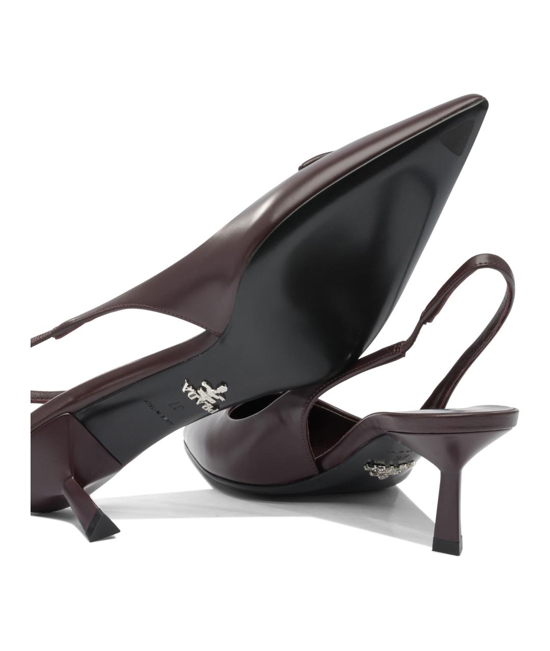 PRADA Бордовые кожаные туфли, фото 5