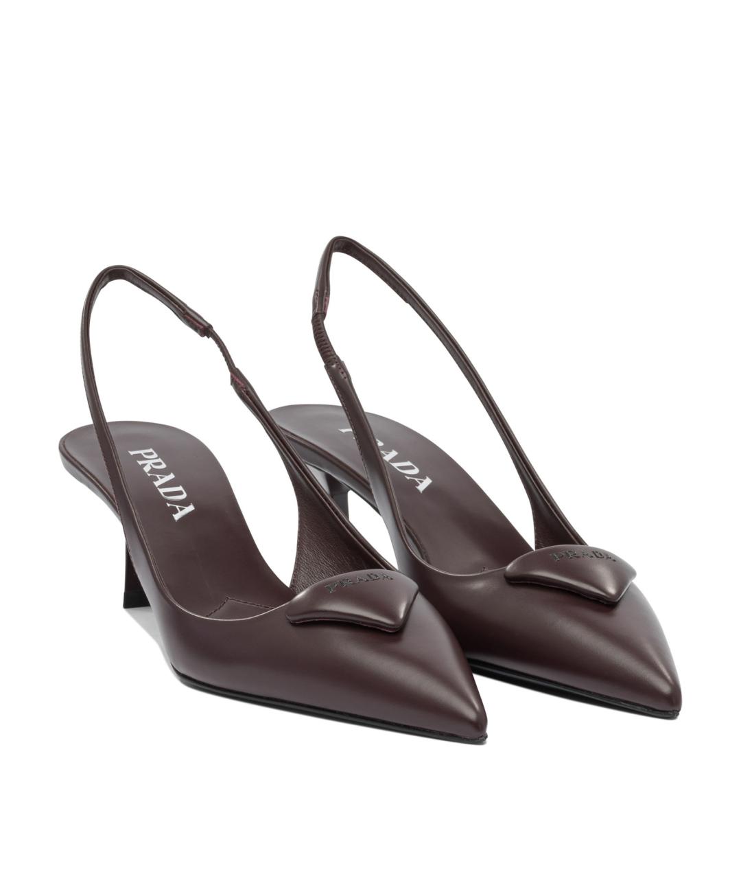PRADA Бордовые кожаные туфли, фото 2