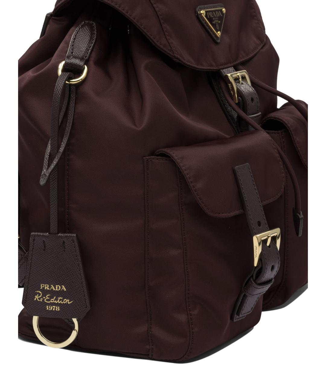 PRADA Бордовый синтетический рюкзак, фото 4