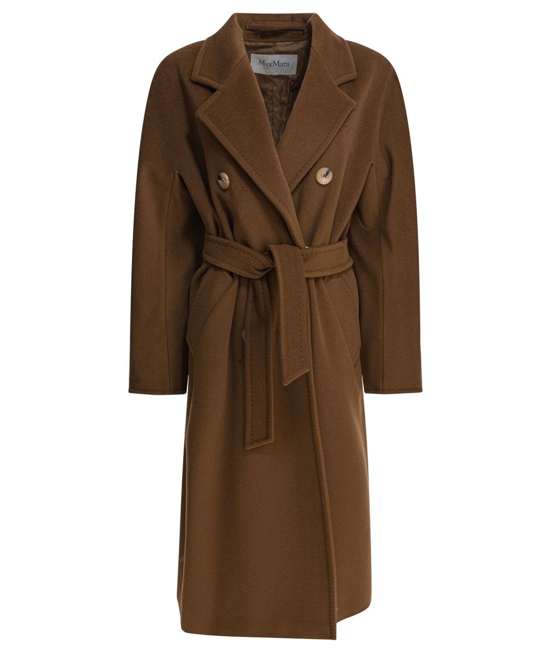 MAX MARA Коричневое шерстяное пальто, фото 1