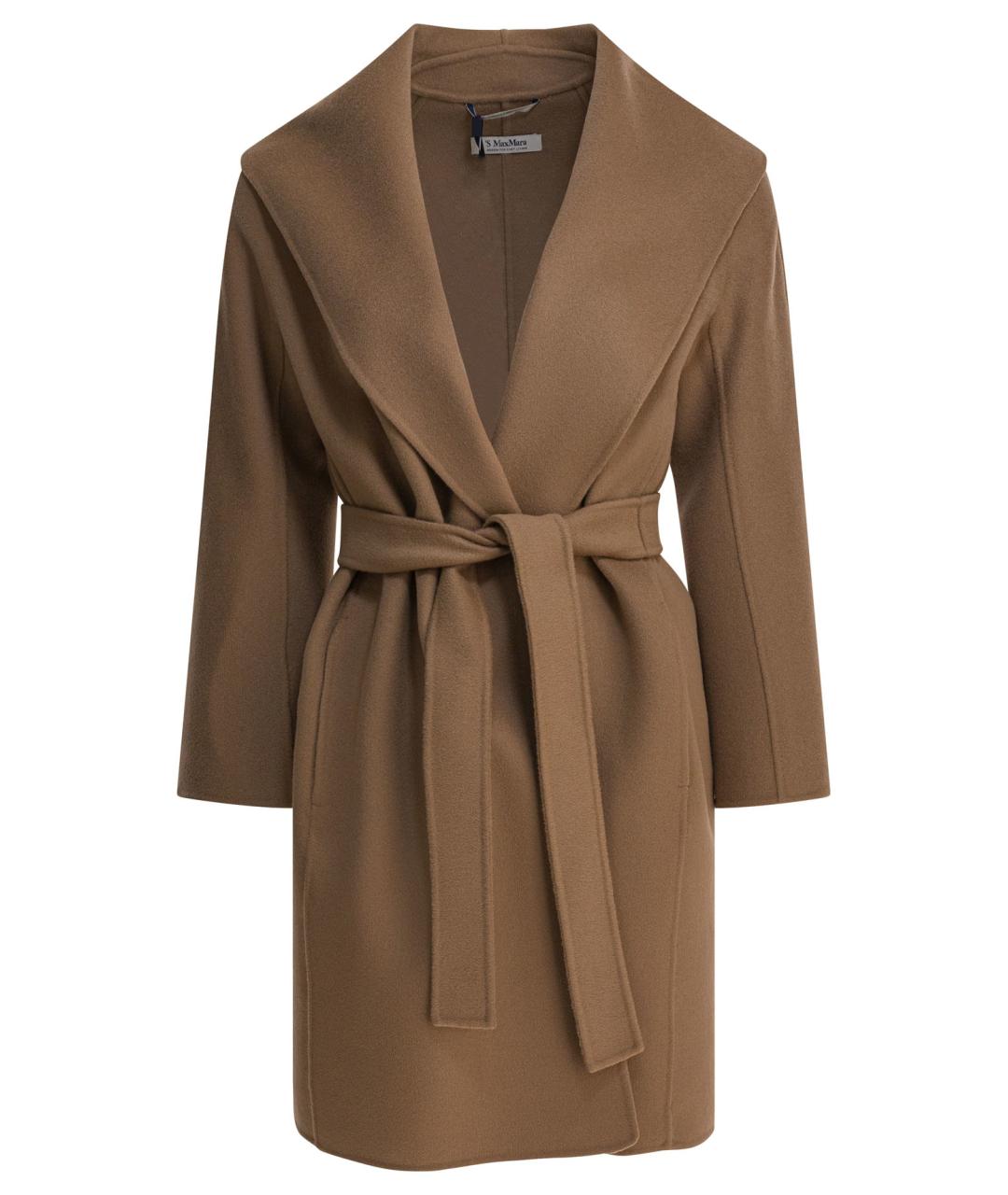 'S MAX MARA Коричневое шерстяное пальто, фото 1