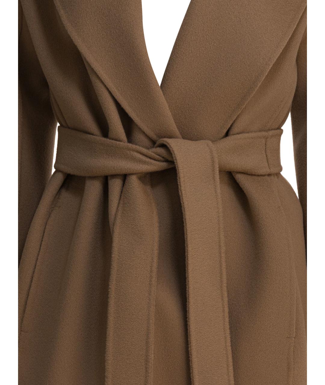 'S MAX MARA Коричневое шерстяное пальто, фото 3