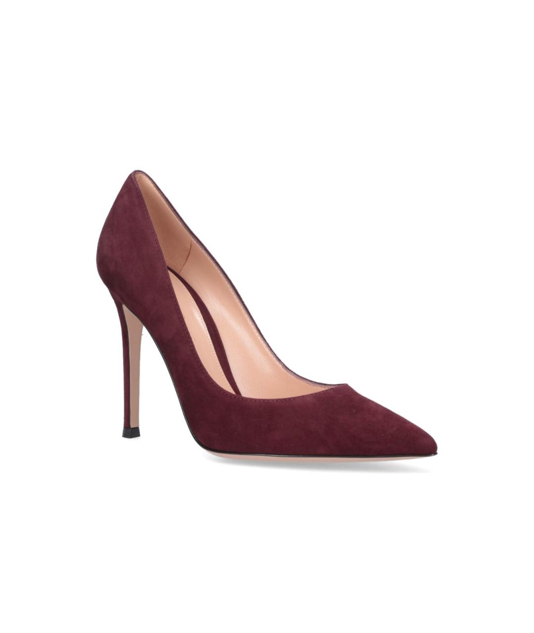 GIANVITO ROSSI Бордовые кожаные туфли, фото 2