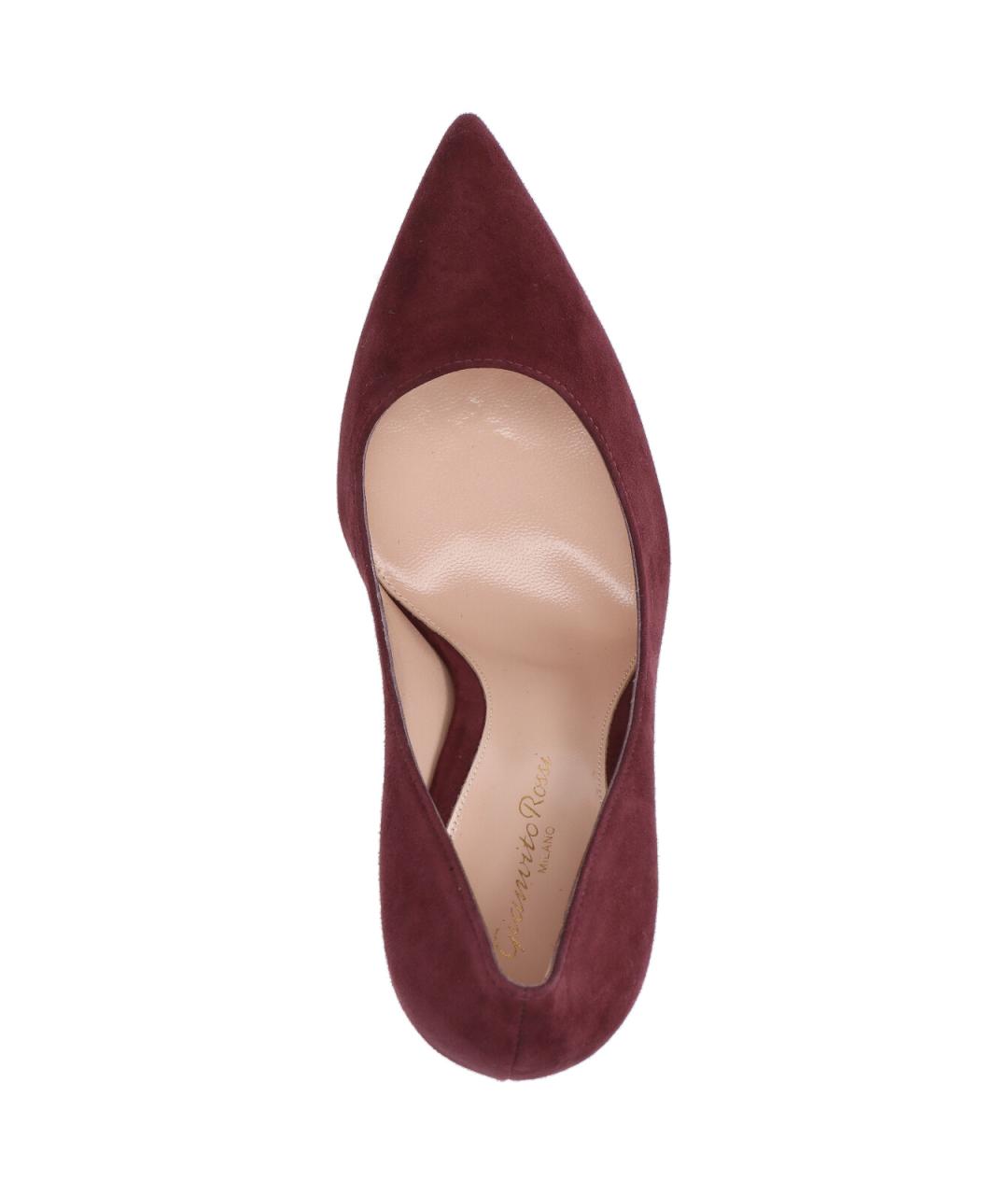 GIANVITO ROSSI Бордовые кожаные туфли, фото 5