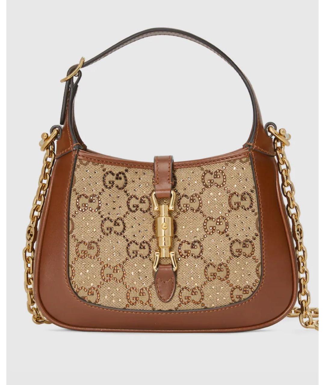 GUCCI Коричневая кожаная сумка с короткими ручками, фото 9