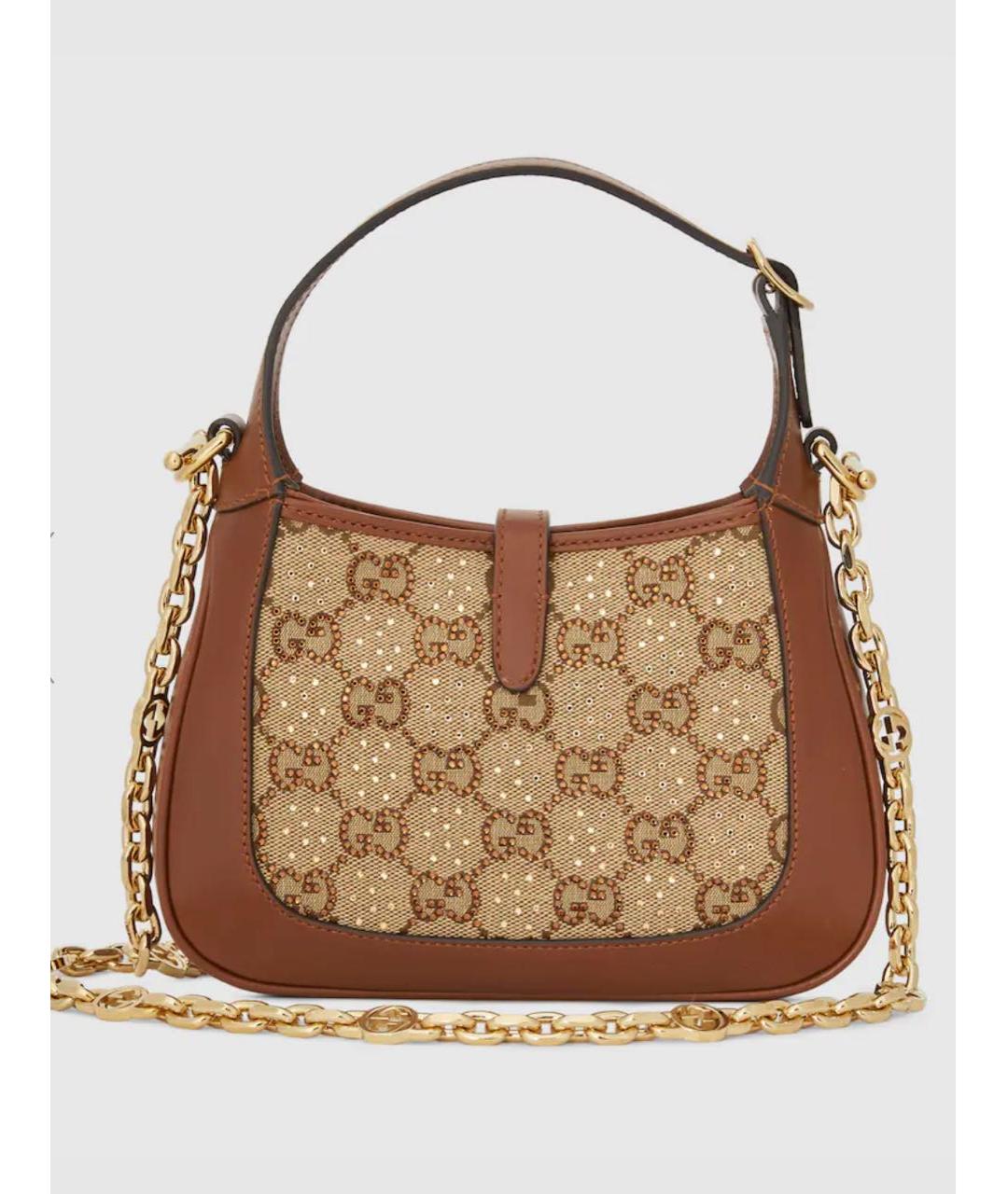 GUCCI Коричневая кожаная сумка с короткими ручками, фото 3