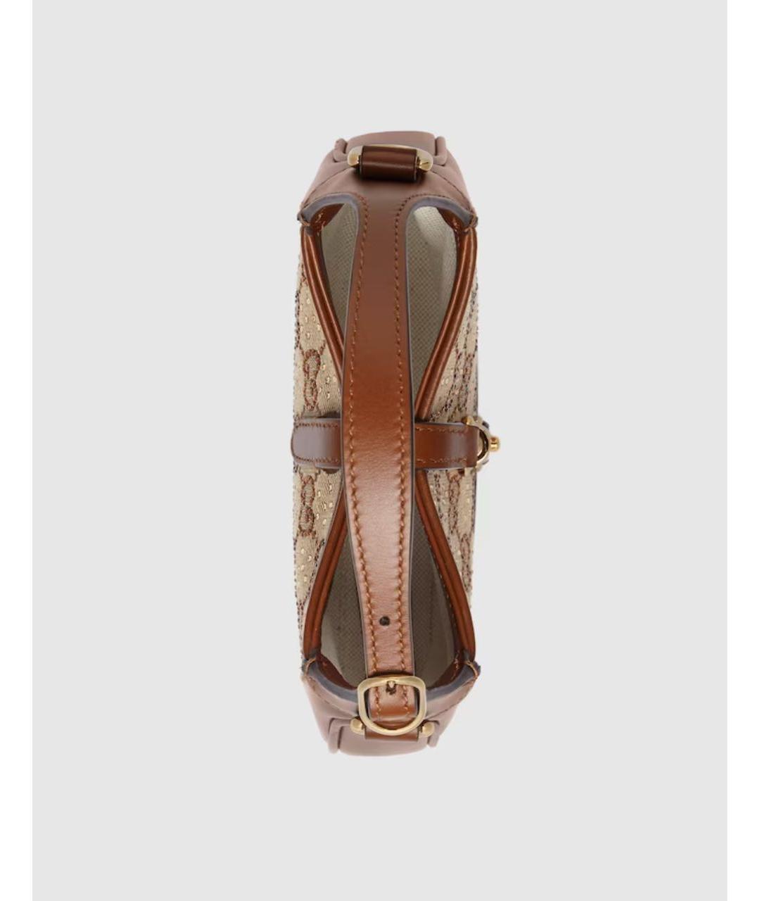 GUCCI Коричневая кожаная сумка с короткими ручками, фото 4