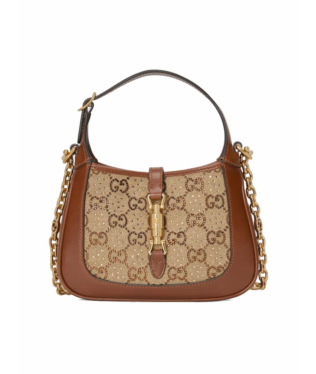GUCCI Коричневая кожаная сумка с короткими ручками, фото 1