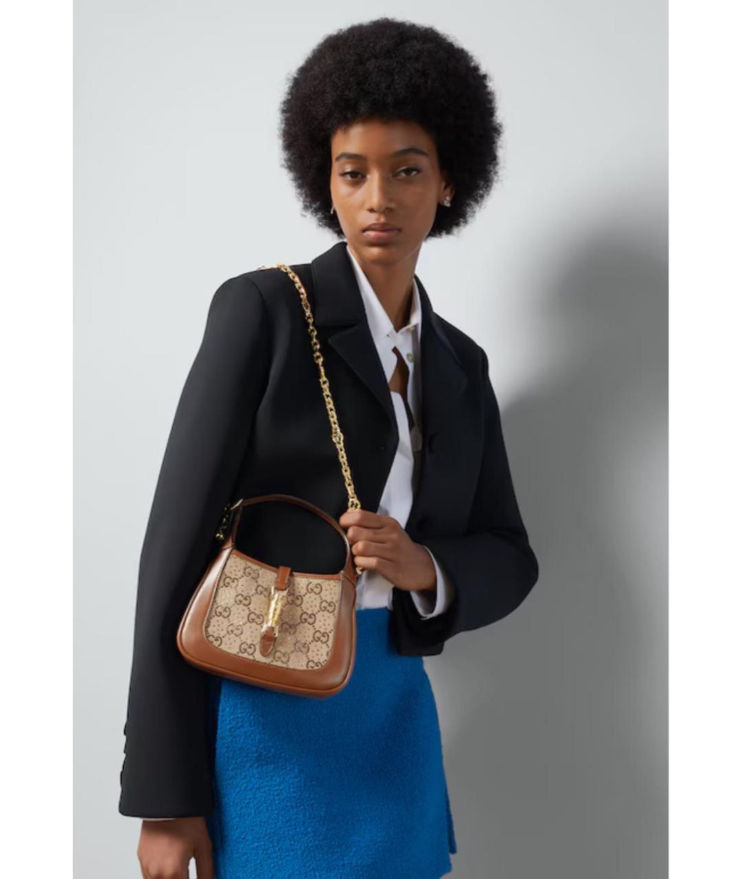 GUCCI Коричневая кожаная сумка с короткими ручками, фото 6