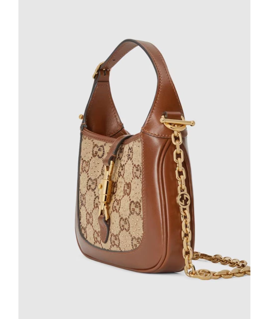 GUCCI Коричневая кожаная сумка с короткими ручками, фото 2