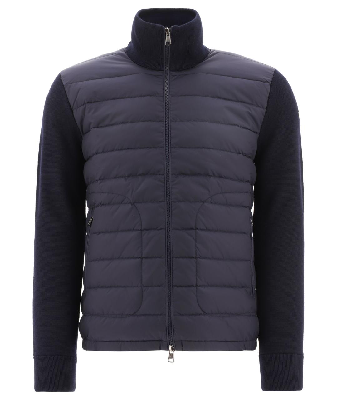 MONCLER Темно-синяя полиамидовая куртка, фото 1